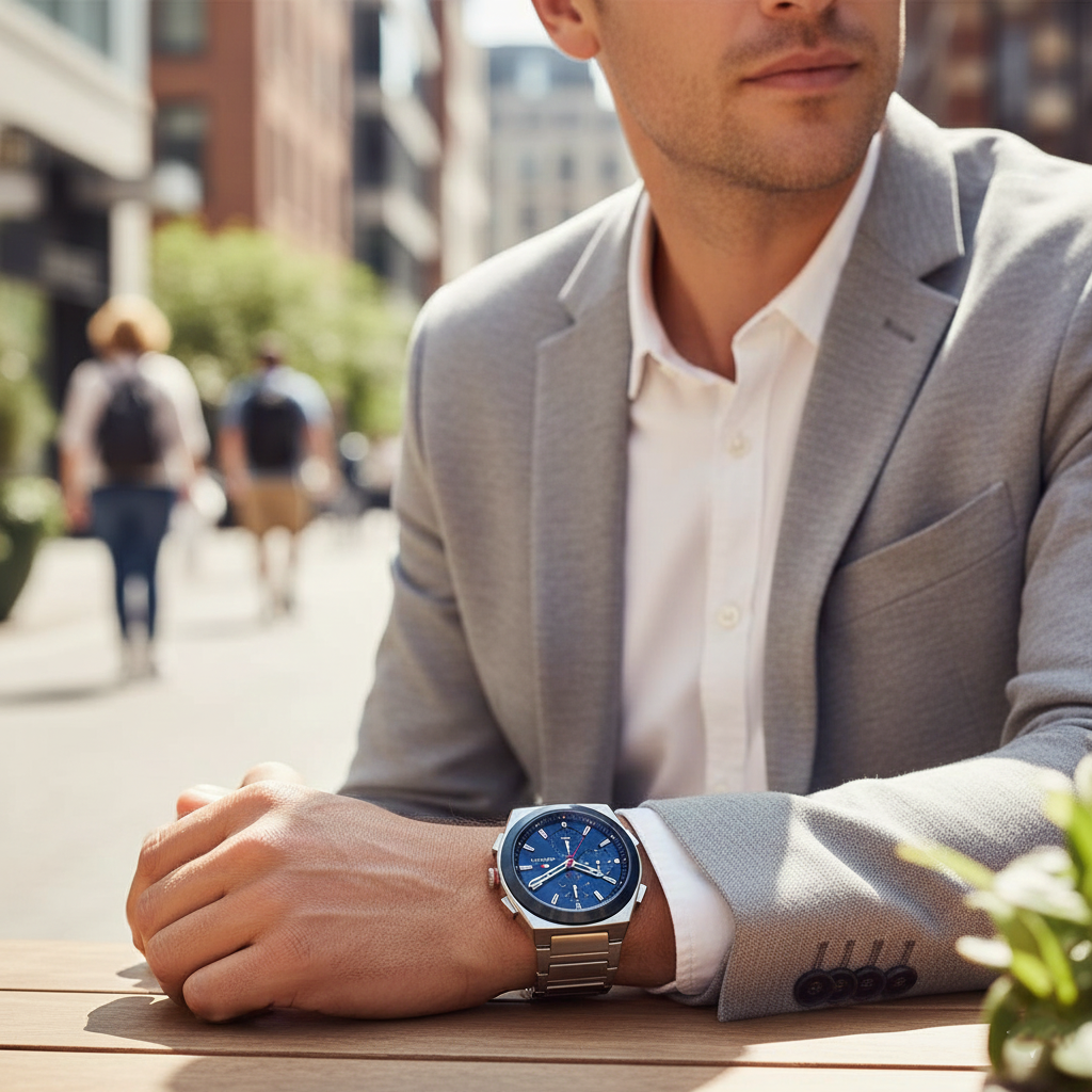 Tommy Hilfiger Connor 1791896 44mm Men's Multi-Function Watch – Blue & Silver Stainless Steel Bracelet