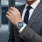Emporio Armani Renato AR2472 43mm Men's Quartz Watch – Blue Textured & Blue Stainless Steel Bracelet