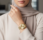 Michael Kors Runway MK3282 42mm Women's Quartz Watch – Sunray Gold with Gold Stainless Steel Mesh Bracelet