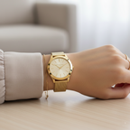 Michael Kors Runway MK3282 42mm Women's Quartz Watch – Sunray Gold with Gold Stainless Steel Mesh Bracelet