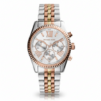 Michael Kors Lexington MK5735 38mm Women's Chronograph Watch – Signature with Silver Stainless Steel Bracelet