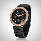 Michael Kors Parker MK5885 39mm Women's Chronograph Watch – Black with Black Stainless Steel Bracelet