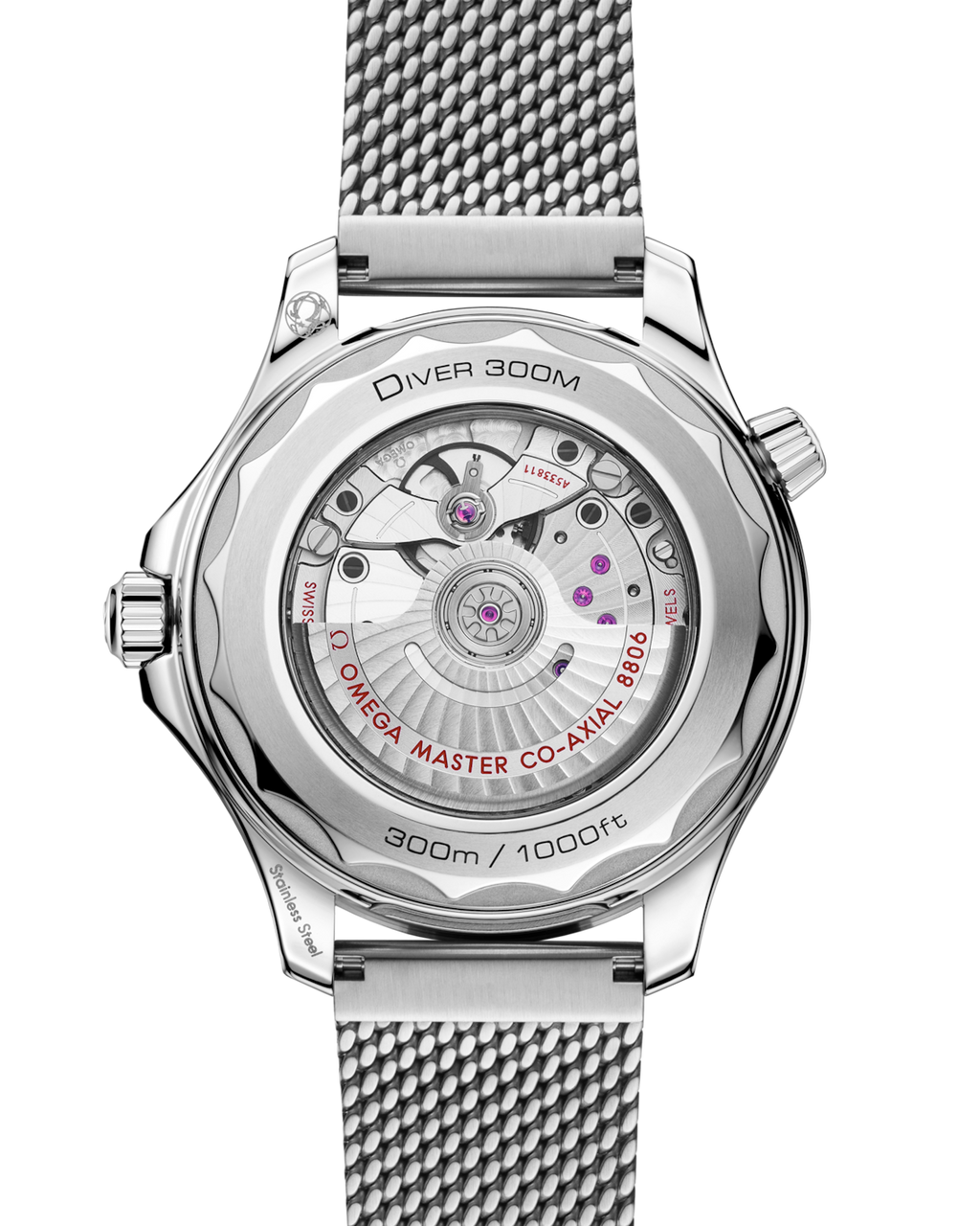 Omega Seamaster “007 Edition” Master Quality Watch – Black Dial, Black Bezel & Stainless Steel Mesh Bracelet