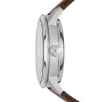 Fossil Townsman ME3110 50mm Men’s Automatic Watch – Dark Blue Skeleton Dial & Brown Genuine Leather Strap