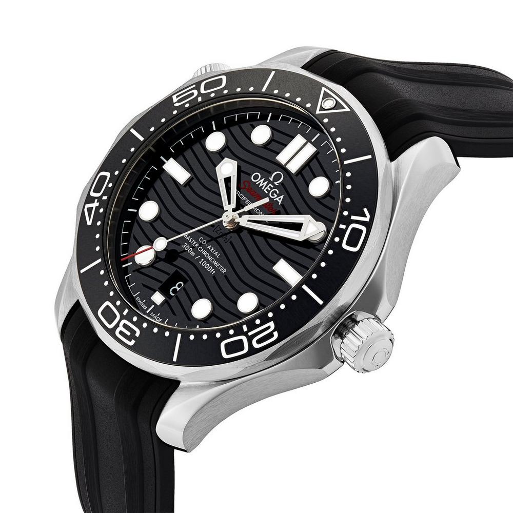 Omega Seamaster Diver 300M 42mm Master Quality Watch – Black Dial, Black Bezel & Black Rubber Strap