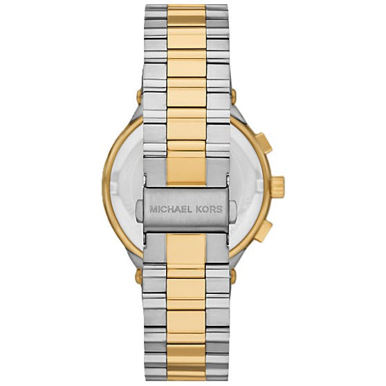 Michael Kors Billie MK9221 44mm Men's Chronograph Watch – White & Gold-Tone Stainless Steel Bracelet