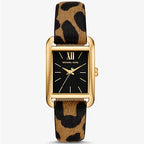 Michael Kors Emery MK1115 Women's Quartz Watch – Black with Black Genuine Leather Strap