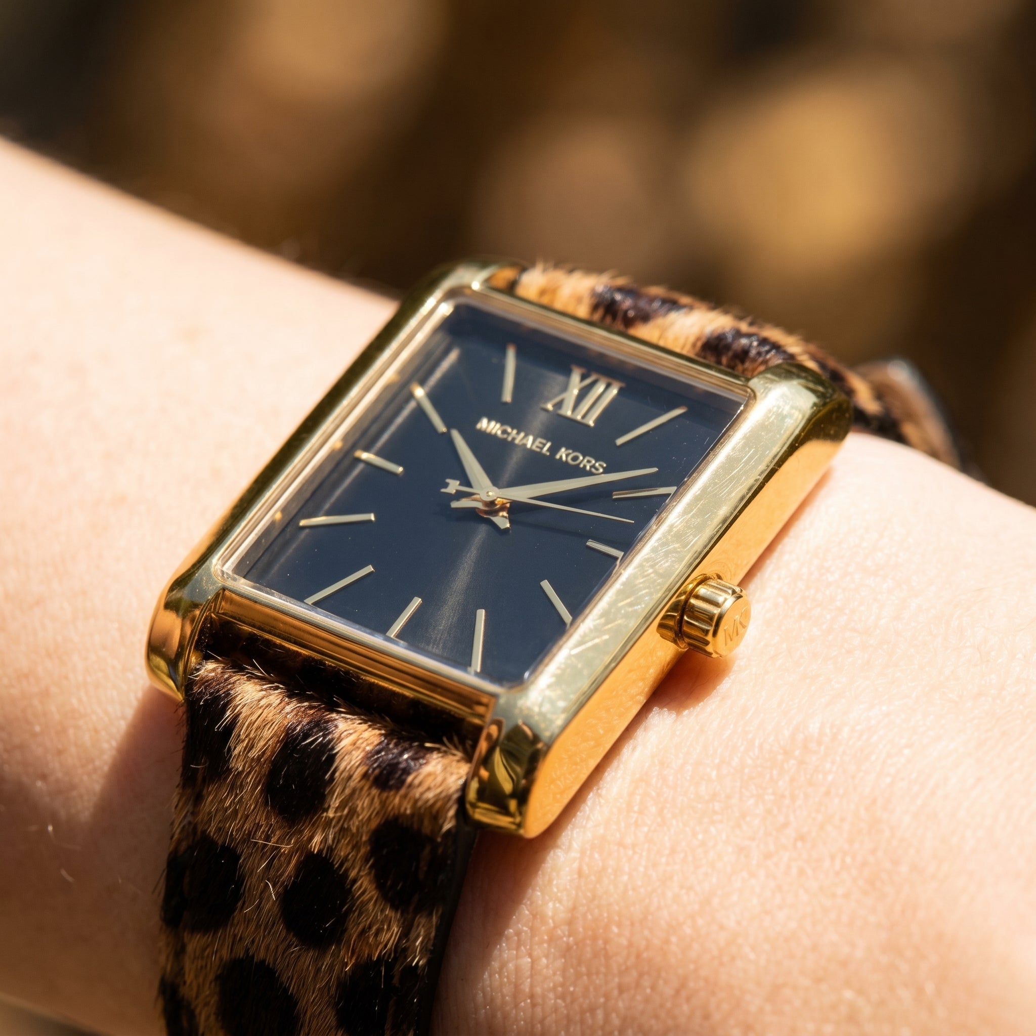 Michael Kors Emery MK1115 Women's Quartz Watch – Black with Black Genuine Leather Strap