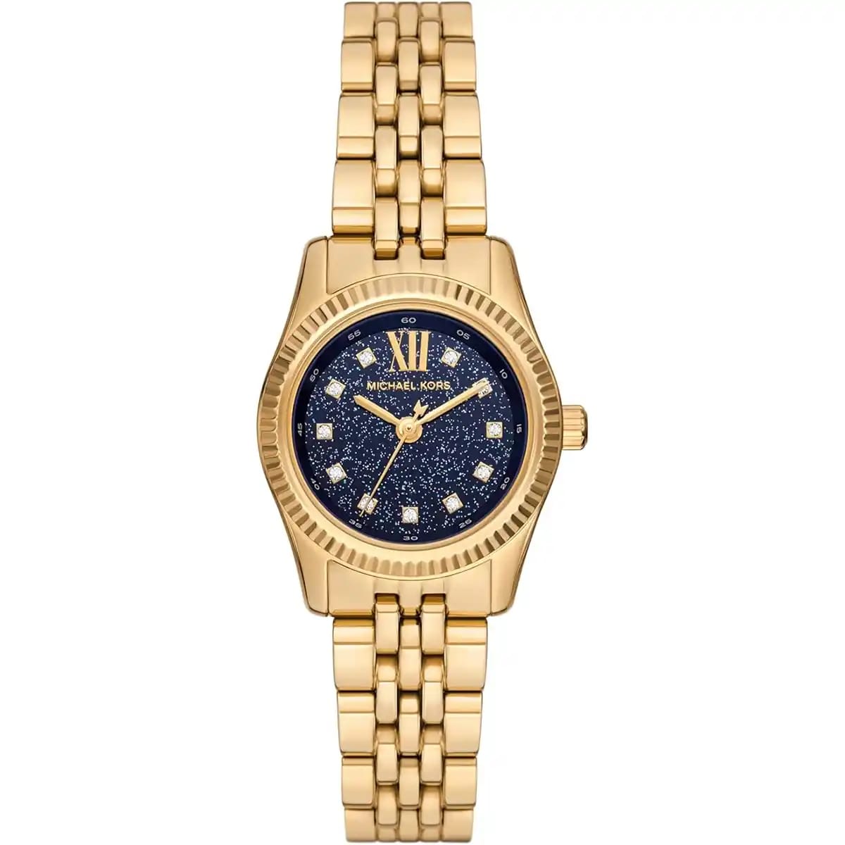 Michael Kors Lexington MK4802 26mm Women's Quartz Watch – Blue with Gold Stainless Steel Bracelet