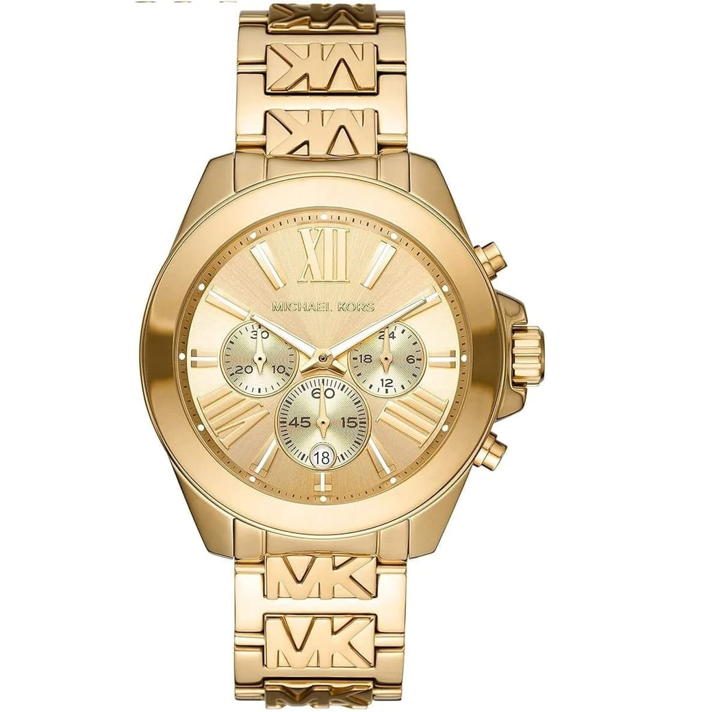 Michael Kors Wren MK6952 38mm Women's Chronograph Watch – Gold with Gold Stainless Steel Bracelet