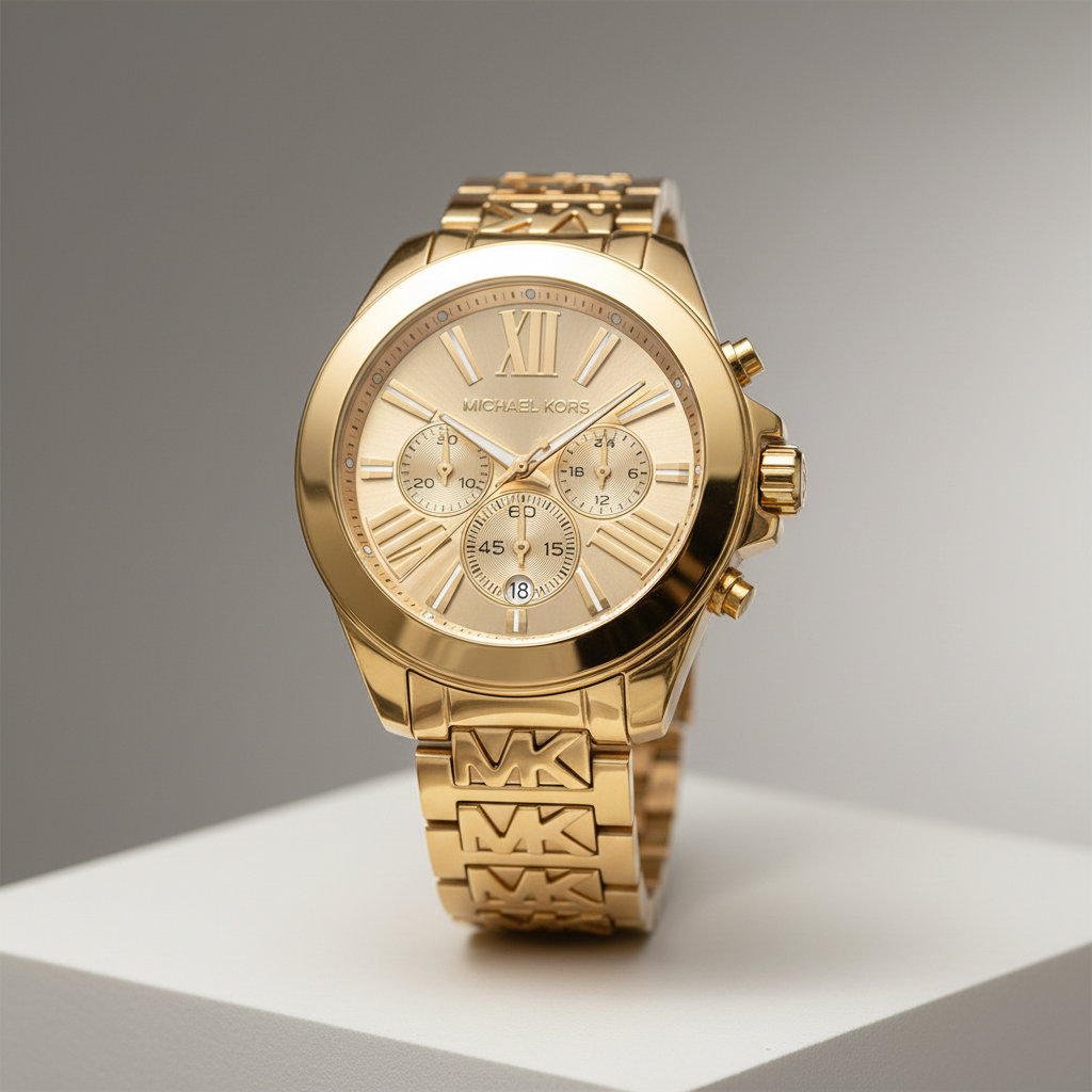 Michael Kors Wren MK6952 38mm Women's Chronograph Watch – Gold with Gold Stainless Steel Bracelet