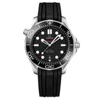 Omega Seamaster Diver 300M 42mm Master Quality Watch – Black Dial, Black Bezel & Black Rubber Strap