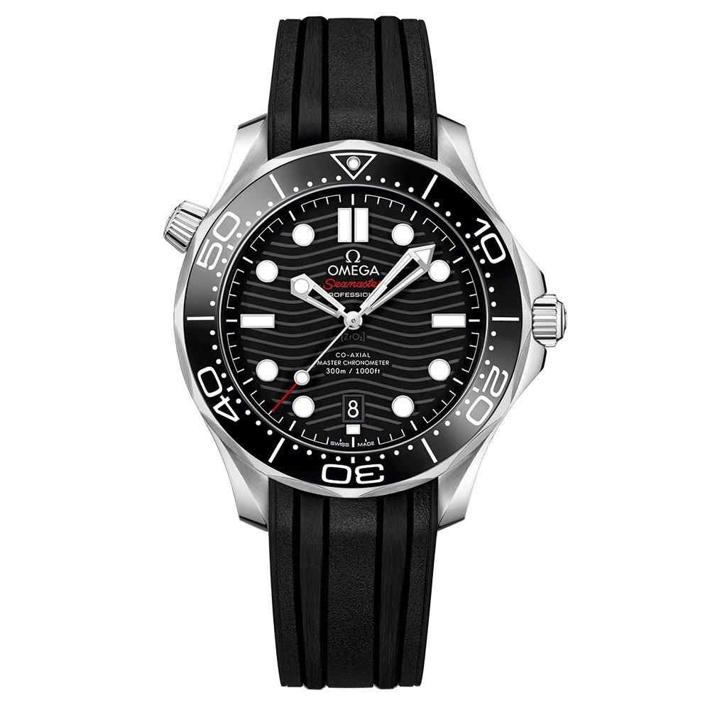 Omega Seamaster Diver 300M 42mm Master Quality Watch – Black Dial, Black Bezel & Black Rubber Strap