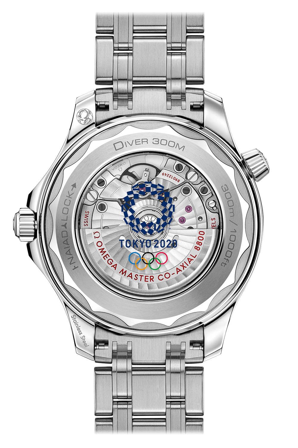 Omega Seamaster Diver 300M 42mm Master Quality Watch – White Dial, Blue Bezel & Stainless Steel Bracelet