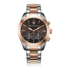 Maserati Traguardo R8873612003 45mm Men’s Chronograph Watch – Brown Sunray Dial & Two-Tone Link Bracelet