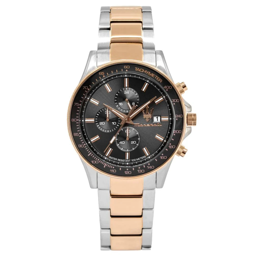 Maserati Sfida R8873640014 44mm Men’s Chronograph Watch – Grey Dial & Two-Tone Link Bracelet