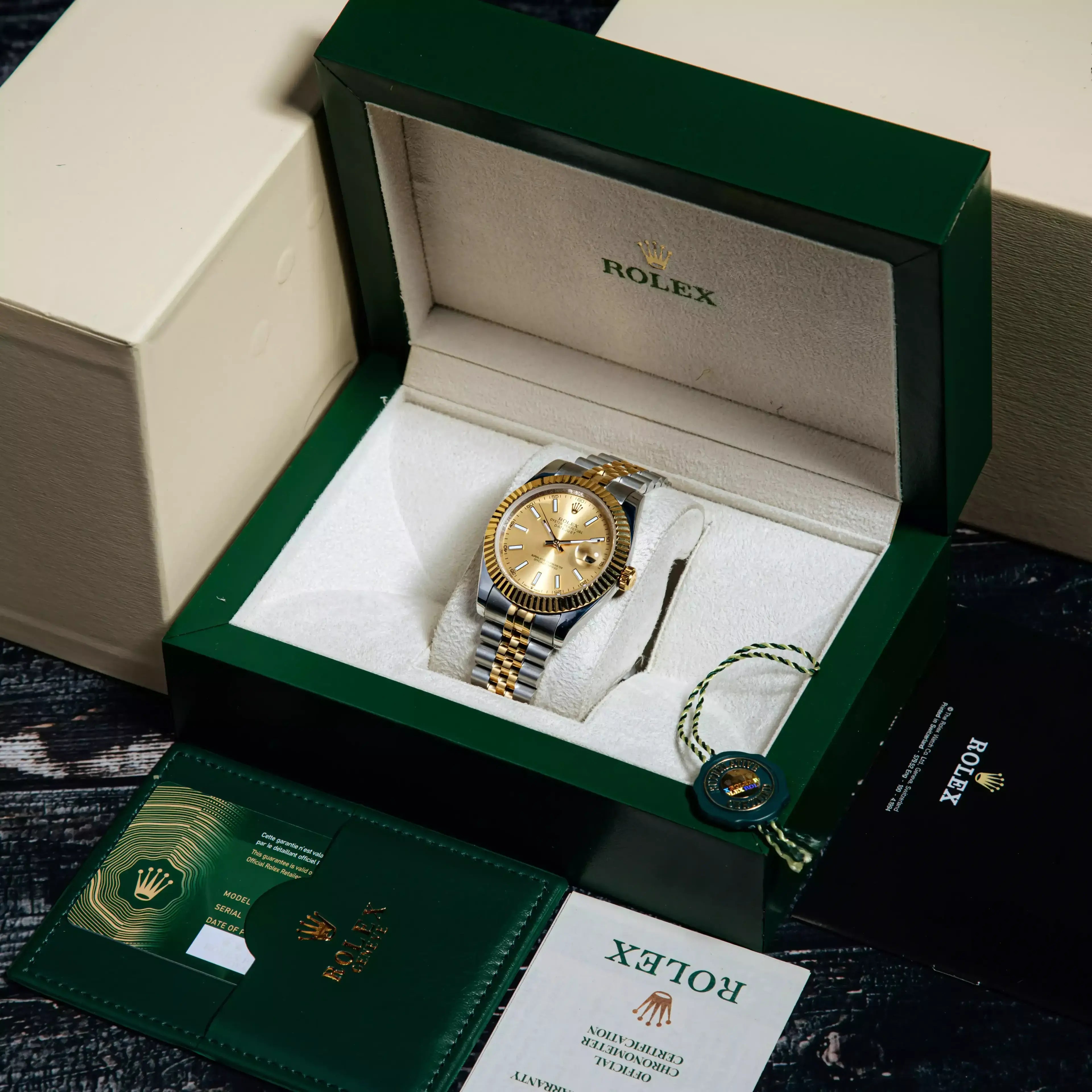Rolex Datejust 41mm Master Quality Watch – Gold-Tone Dial & Two-Tone Jubilee Bracelet