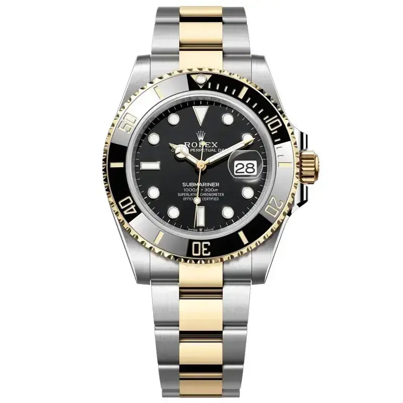 Rolex Submariner Master Quality Watch – Black Dial & Two-Tone Oyster Bracelet