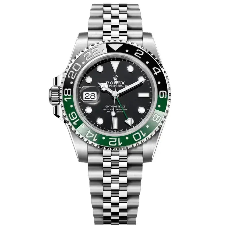 Rolex GMT-Master II “Sprite” Master Quality Watch – Black Dial, Green-Black Bezel & Jubilee Bracelet
