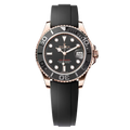 Rolex Yacht-Master II Master Quality Watch – Rose Gold-Tone Case, Black Dial & Oysterflex Rubber Strap