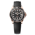 Rolex Yacht-Master II Master Quality Watch – Rose Gold-Tone Case, Black Dial & Oysterflex Rubber Strap