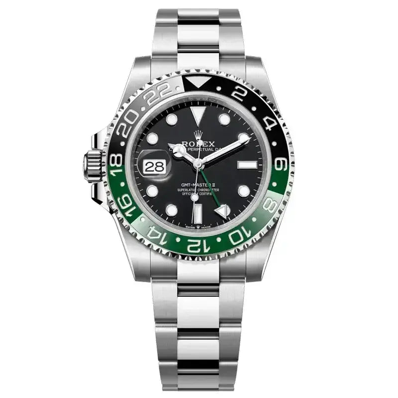 Rolex GMT-Master II “Sprite” Master Quality Watch – Black Dial, Green-Black Bezel & Oyster Bracelet