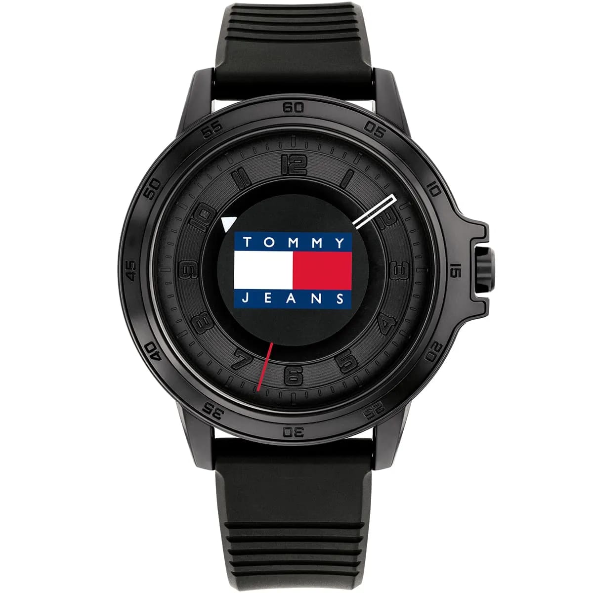 Tommy Hilfiger Jeans Sport 1792032 44mm Men's Quartz Watch – Black & Black Silicone Strap