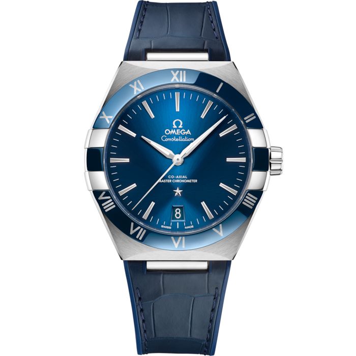 Omega Constellation Master Quality Watch – Blue Dial & Blue Leather Strap