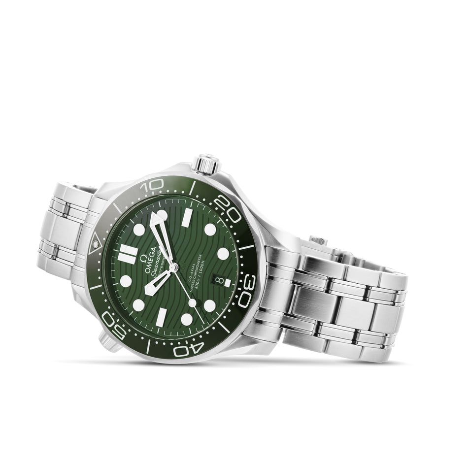 Omega Seamaster Diver 300M Master Quality Watch – Green Dial, Green Bezel & Stainless Steel Bracelet