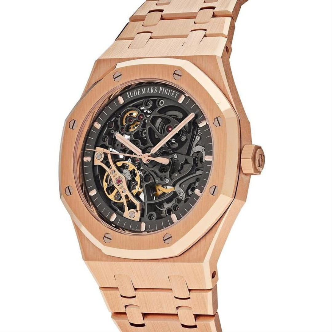 Audemars Piguet Royal Oak 41mm Men's Automatic Watch – Openworked Skeleton with Silver Stainless Steel Bracelet