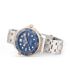 Omega Seamaster Diver 300M Master Quality Watch – Blue Dial, Rose Gold-Tone Bezel & Rose Two-Tone Stainless Steel Bracelet