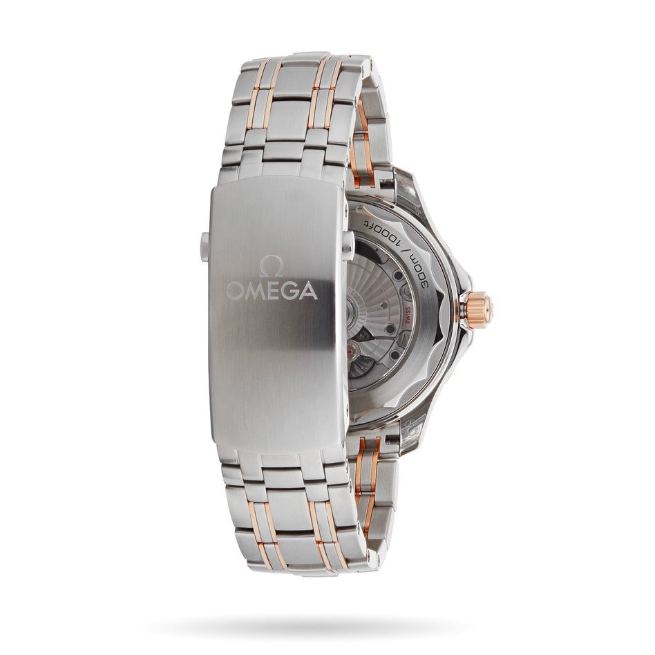Omega Seamaster Diver 300M Master Quality Watch – Blue Dial, Rose Gold-Tone Bezel & Rose Two-Tone Stainless Steel Bracelet