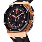 Audemars Piguet Royal Oak 43mm Men's Quartz Watch – Black with Black Silicone Strap