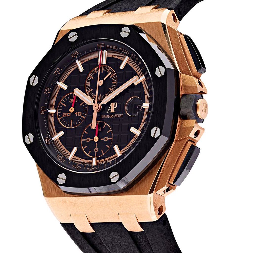 Audemars Piguet Royal Oak 43mm Men's Quartz Watch – Black with Black Silicone Strap
