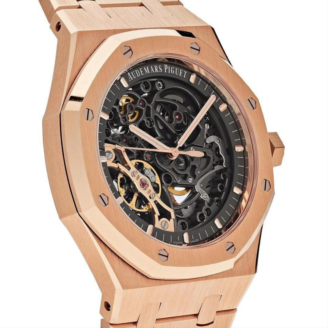 Audemars Piguet Royal Oak 41mm Men's Automatic Watch – Openworked Skeleton with Silver Stainless Steel Bracelet