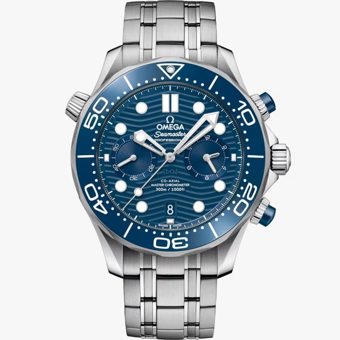 Omega Seamaster Diver 300M 44mm Master Quality Chronograph – Blue Dial & Stainless Steel Bracelet