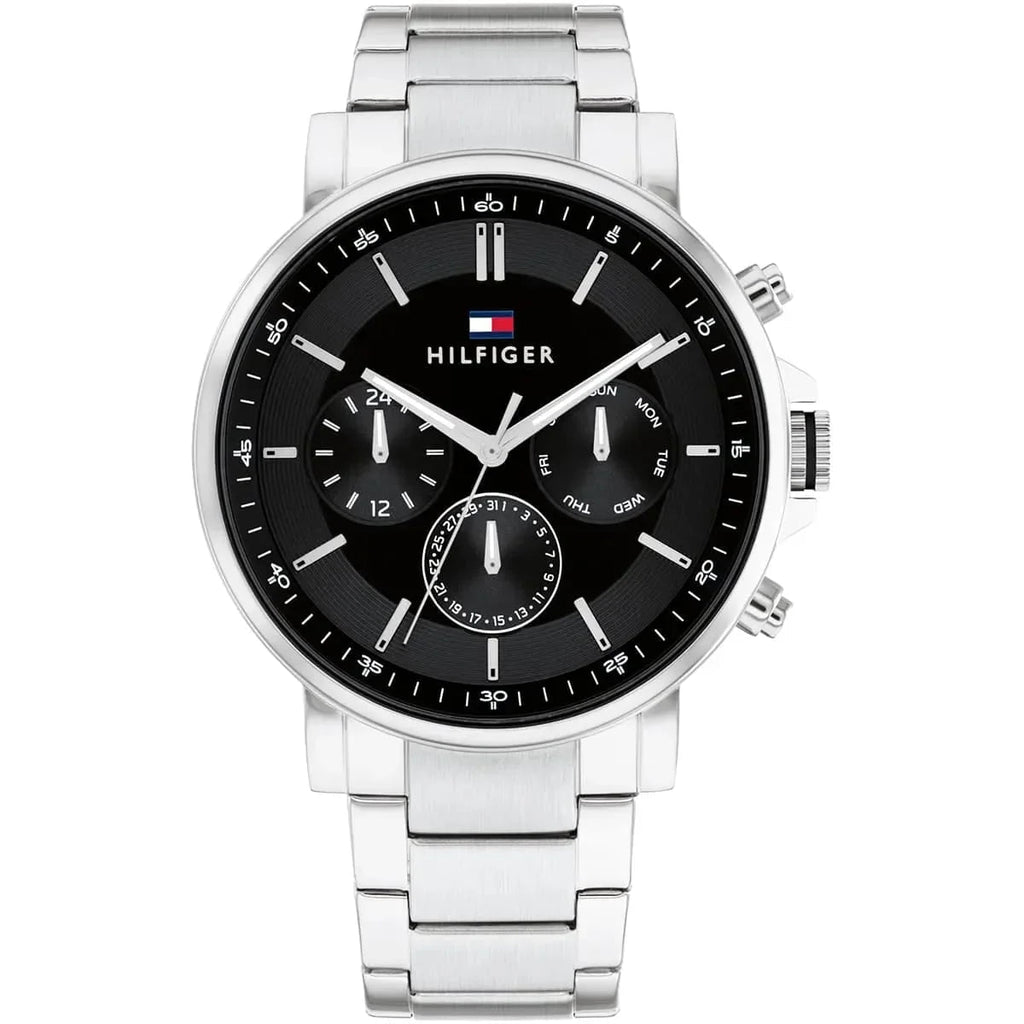 Tommy Hilfiger Signature 1710667 Men's Chronograph Watch – Black & Silver Stainless Steel Bracelet