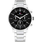 Tommy Hilfiger Signature 1710667 Men's Chronograph Watch – Black & Silver Stainless Steel Bracelet