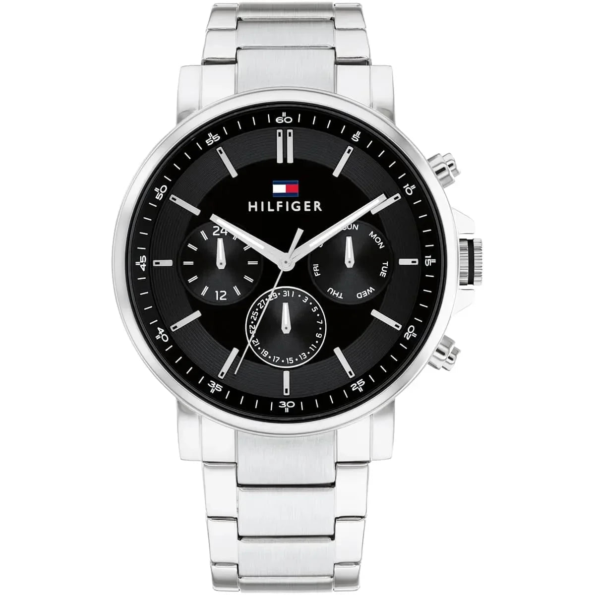 Tommy Hilfiger Signature 1710667 Men's Chronograph Watch – Black & Silver Stainless Steel Bracelet