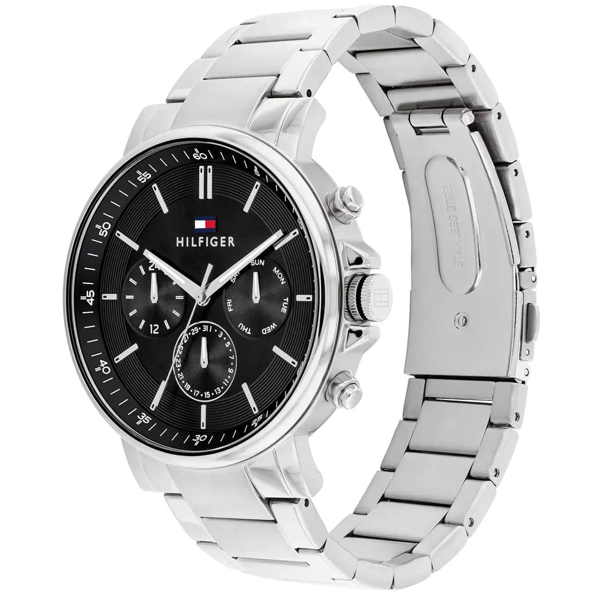 Tommy Hilfiger Signature 1710667 Men's Chronograph Watch – Black & Silver Stainless Steel Bracelet