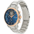 Tommy Hilfiger Signature 1710734 Men's Multi-Function Watch – Blue & Two-Tone Silver and Rose Gold Stainless Steel Bracelet