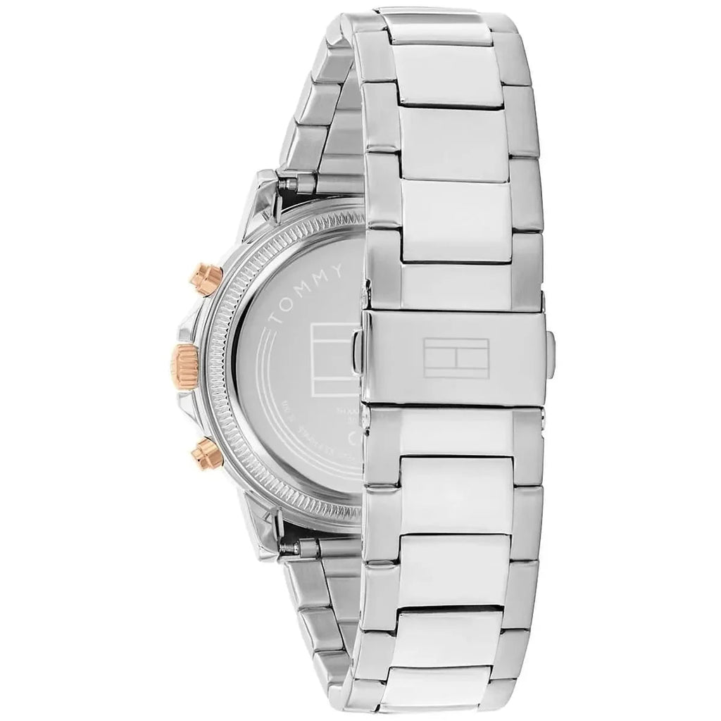 Tommy Hilfiger Signature 1710734 Men's Multi-Function Watch – Blue & Two-Tone Silver and Rose Gold Stainless Steel Bracelet