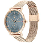 Tommy Hilfiger Signature 1782664 Men's Multi-Function Watch – Blue-Grey & Rose Gold Stainless Steel Mesh Bracelet