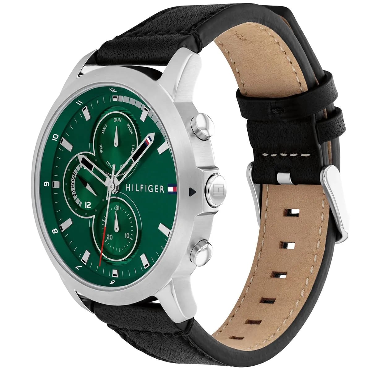 Tommy Hilfiger Signature 1792151 Men's Multi-Function Watch – Green & Black Genuine Leather Strap