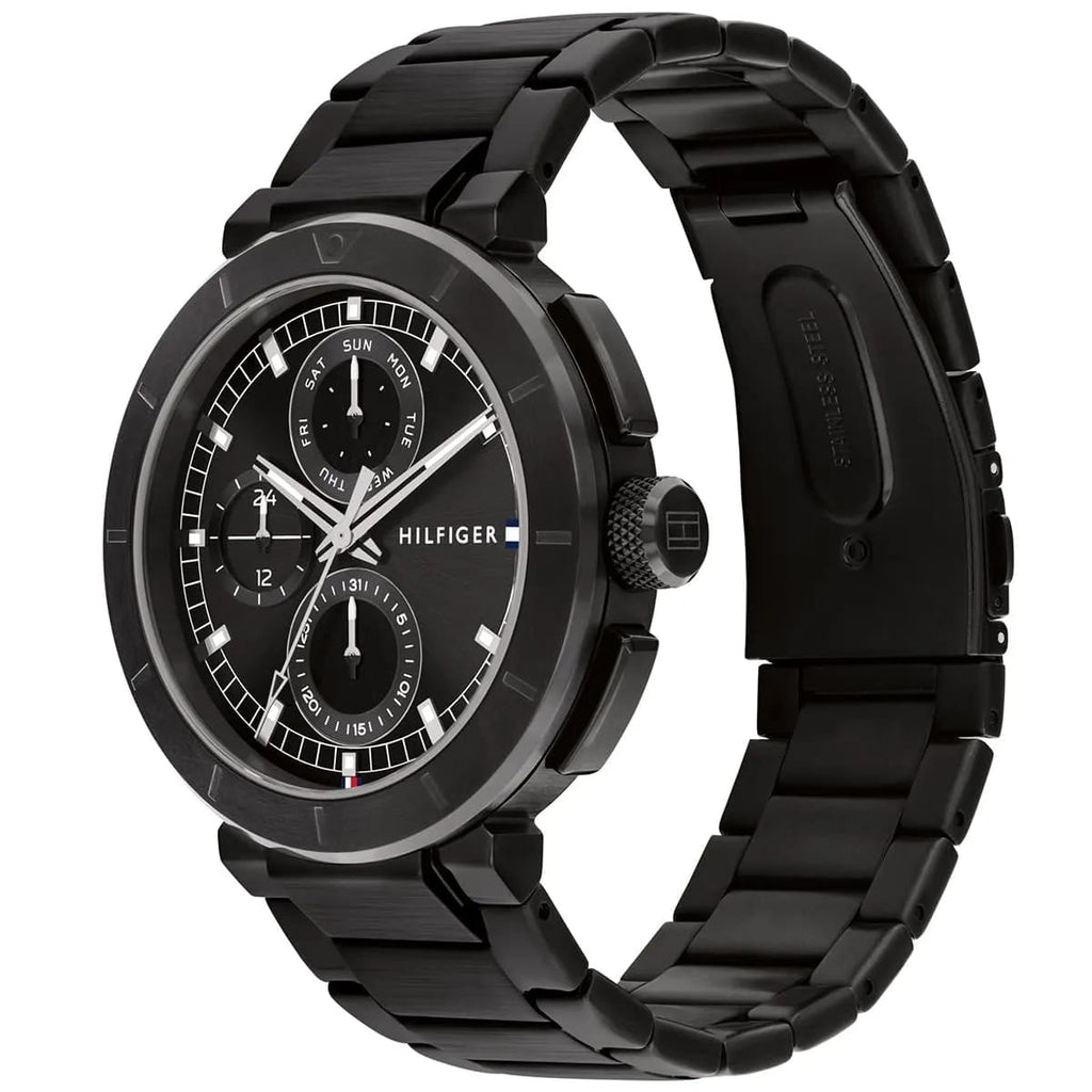 Tommy Hilfiger Signature 1792119 Men's Multi-Function Watch – Black & Black Stainless Steel Bracelet