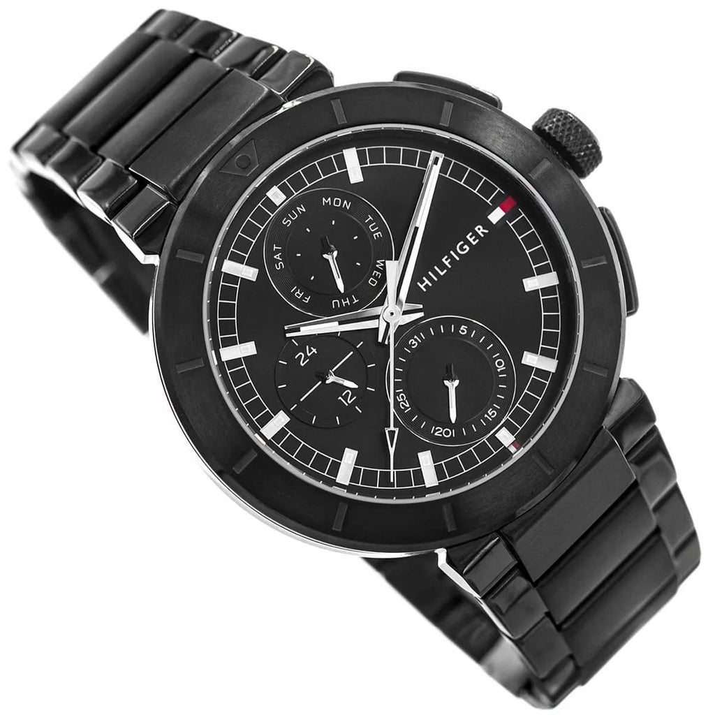 Tommy Hilfiger Signature 1792119 Men's Multi-Function Watch – Black & Black Stainless Steel Bracelet