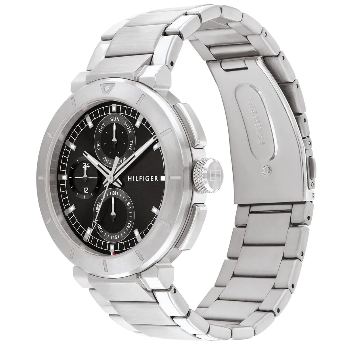 Tommy Hilfiger Signature 1792116 Men's Multi-Function Watch – Black & Silver Stainless Steel Bracelet