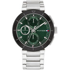 Tommy Hilfiger Signature 1710509 Men's Multi-Function Watch – Green & Silver Stainless Steel Bracelet