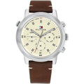 Tommy Hilfiger Signature 1792102 Men's Multi-Function Watch – Beige & Brown Genuine Leather Strap