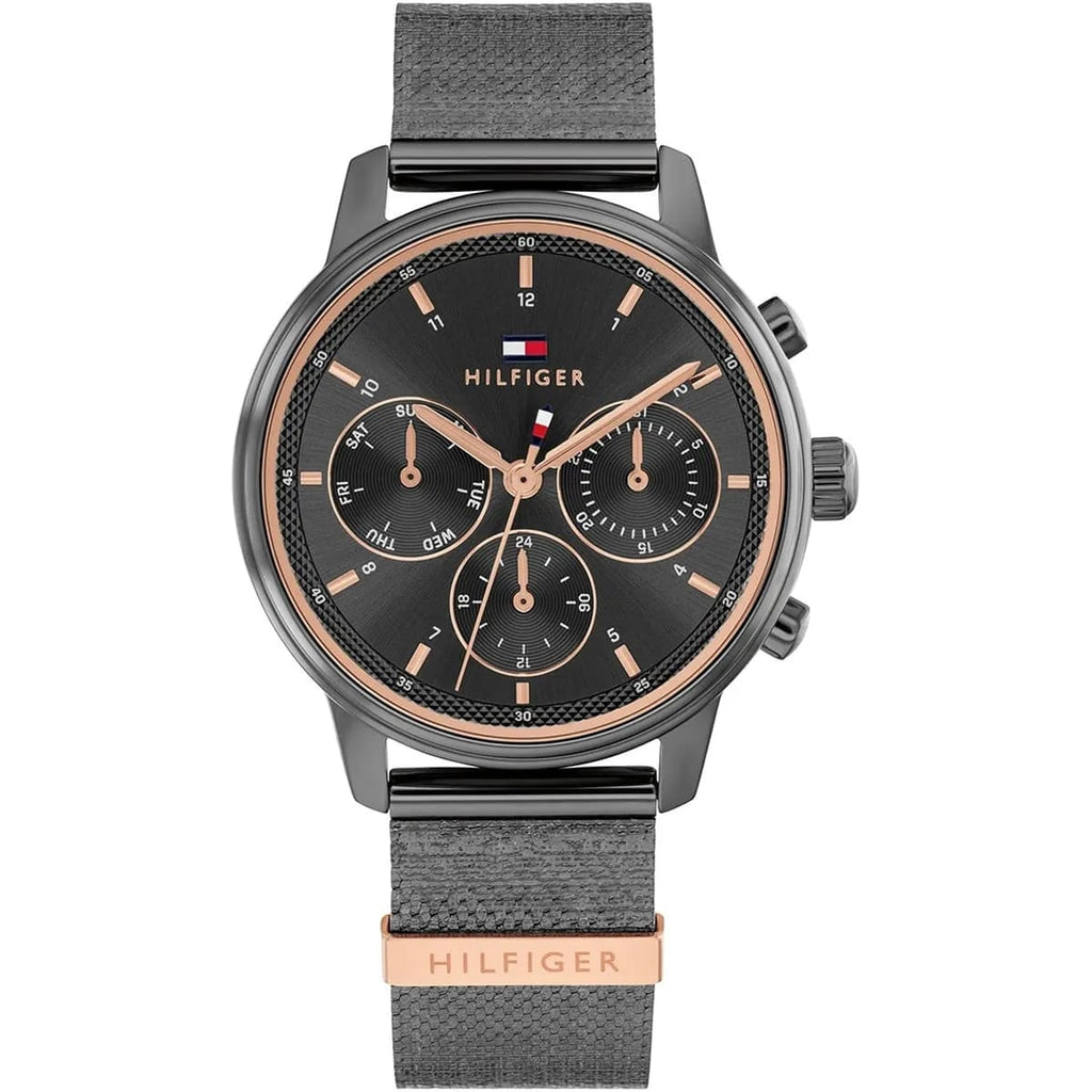 Tommy Hilfiger Signature 1782810 Women's Multi-Function Watch – Black & Black Stainless Steel Mesh Bracelet